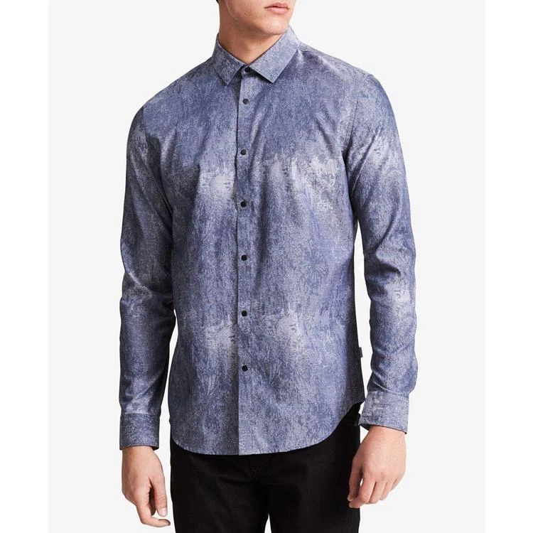 商品Calvin Klein|Men's Slim-Fit Jacquard Shirt,价格¥207,第1张图片