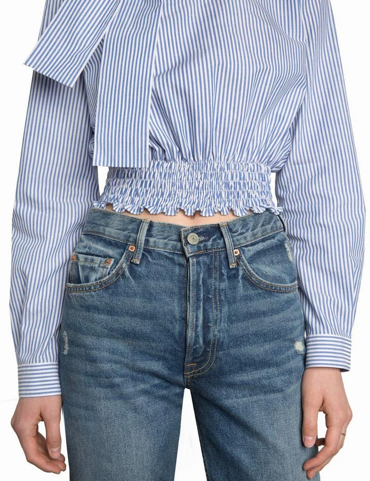 商品Pixie Market|Side Choker Bow Striped Smocked Top,价格¥455,第4张图片详细描述