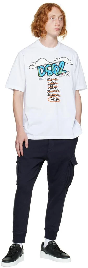商品DSQUARED2|White Flight Plan T-Shirt,价格¥774,第4张图片详细描述
