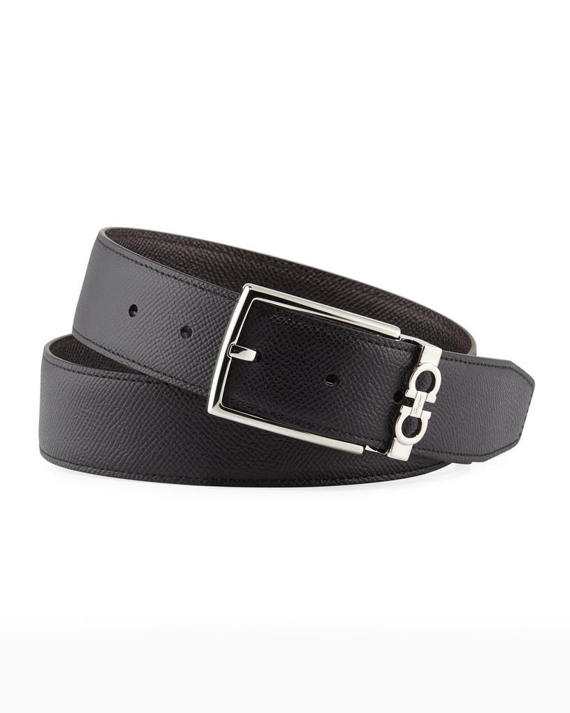 商品Salvatore Ferragamo|Men's Reversible Textured Leather Belt with Classic Buckle,价格¥3293,第1张图片
