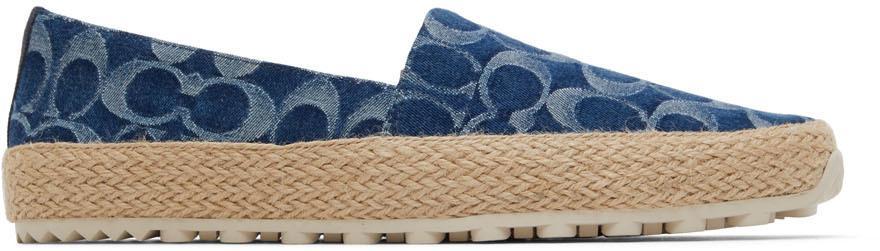 商品Coach|Navy Signature Denim Espadrilles,价格¥1094,第1张图片