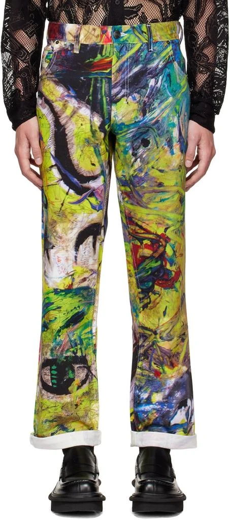 商品Charles Jeffrey Loverboy|Green Straight-Leg Jeans,价格¥1077,第1张图片