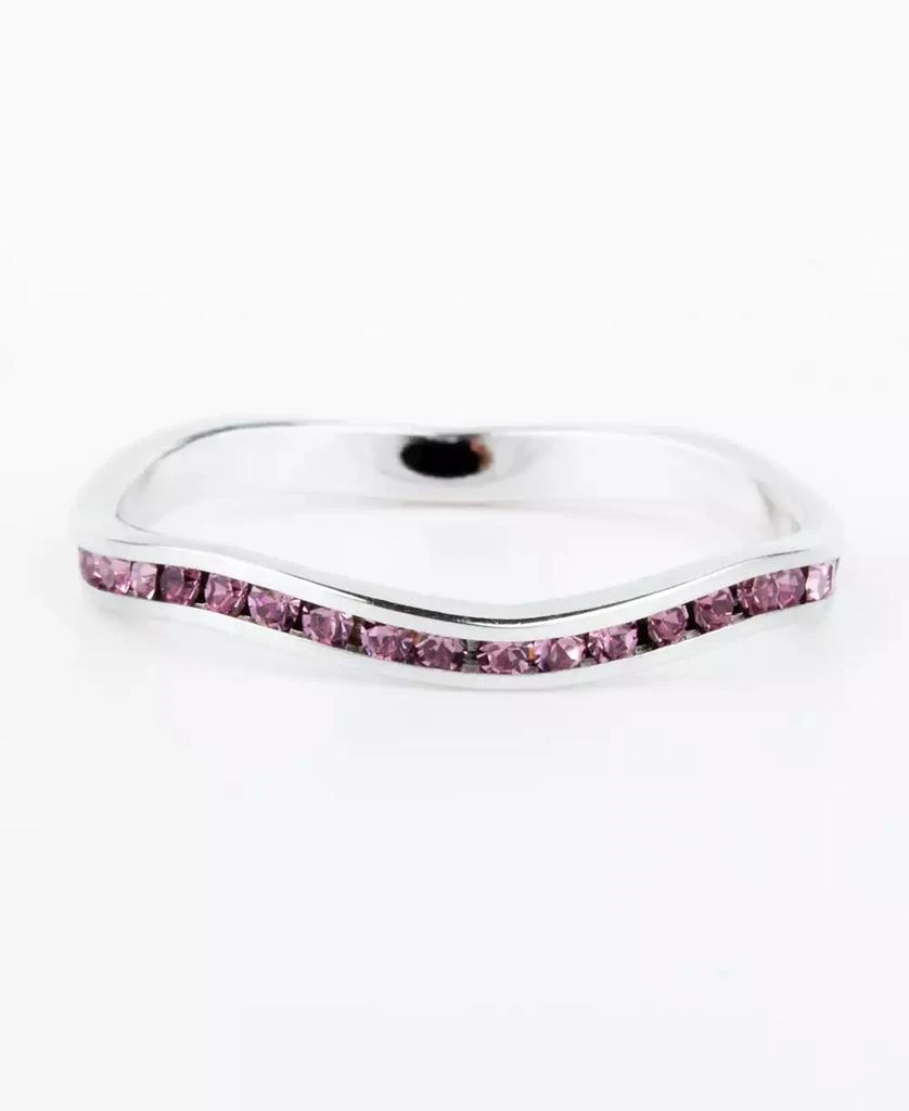 商品Macy's|Crystal Birthstone Stackable ring in Sterling Silver,价格¥131,第1张图片