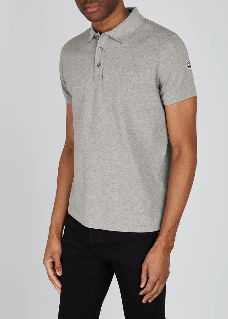 商品Moncler|Grey piqué cotton polo shirt,价格¥1747,第2张图片详细描述