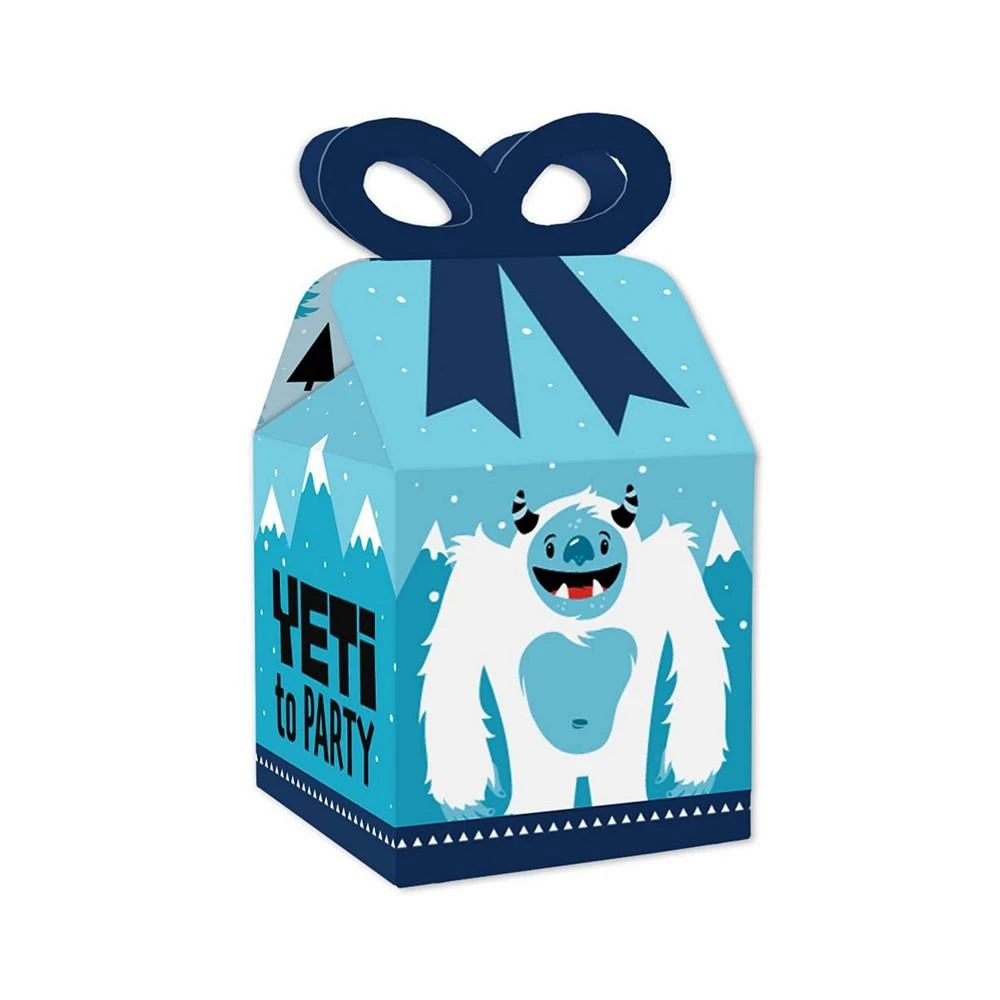 商品Big Dot of Happiness|Yeti to Party - Square Favor Gift Boxes - Abominable Snowman Party or Birthday Party Bow Boxes - Set of 12,价格¥143,第1张图片