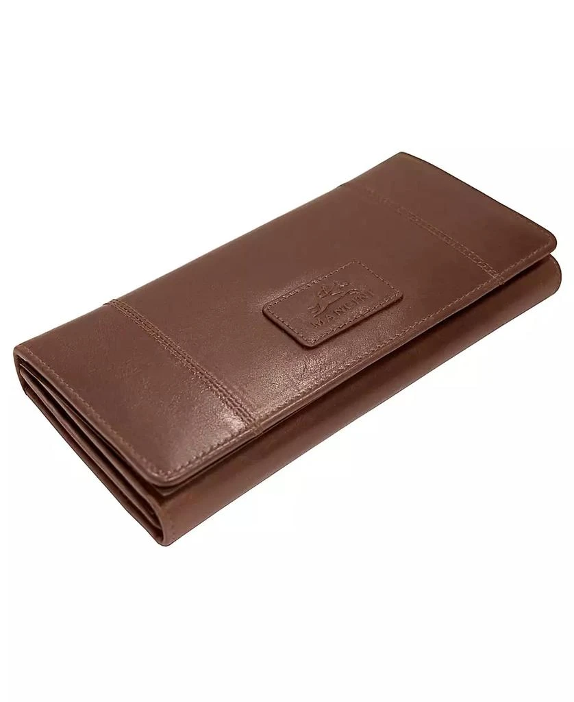 商品Mancini Leather Goods|Casablanca Collection RFID Secure Ladies Trifold Wallet,价格¥743,第2张图片详细描述