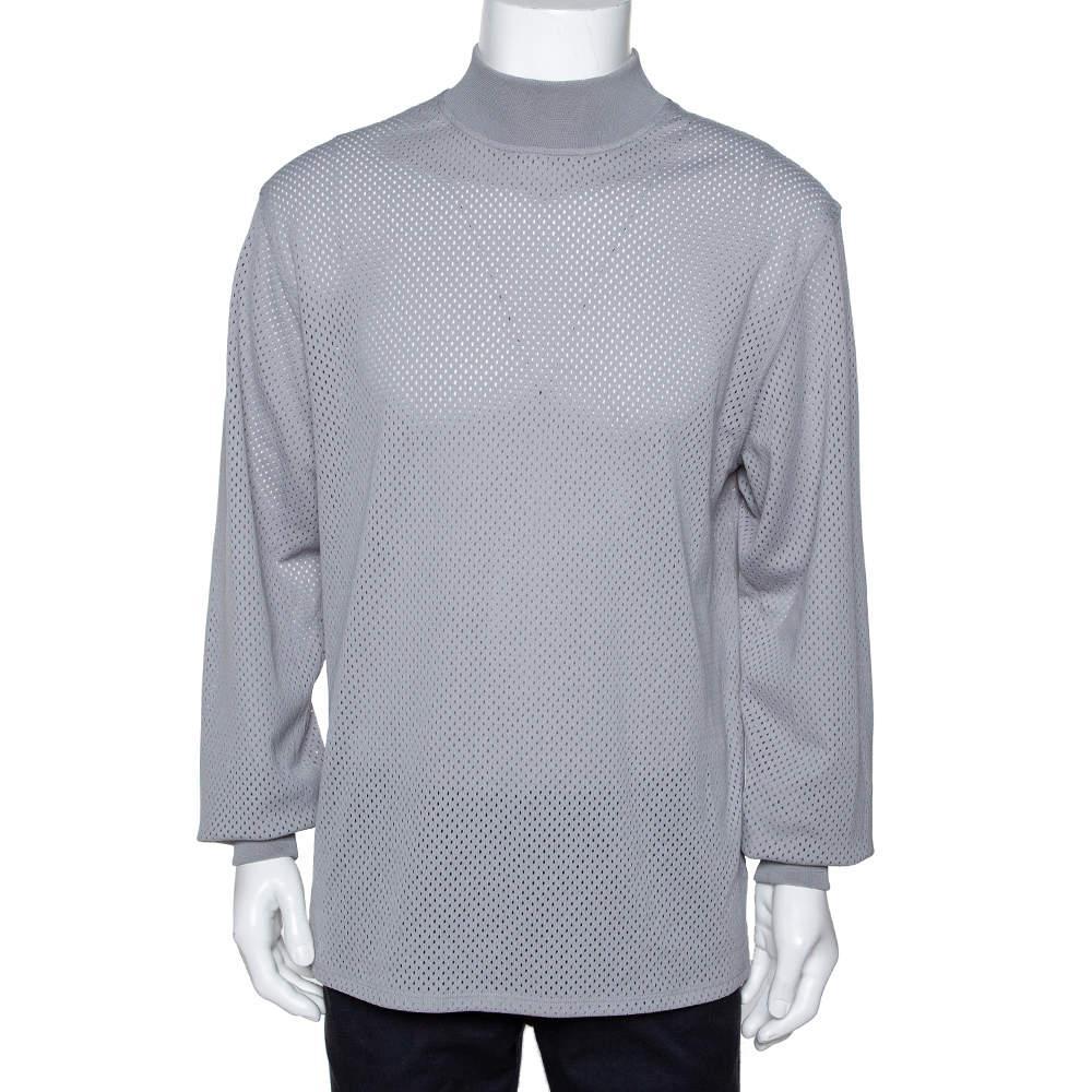 商品[二手商品] Fear of god|Fear of God Fifth Collection Grey Perforated Knit Long Sleeve T Shirt S,价格¥1961,第1张图片