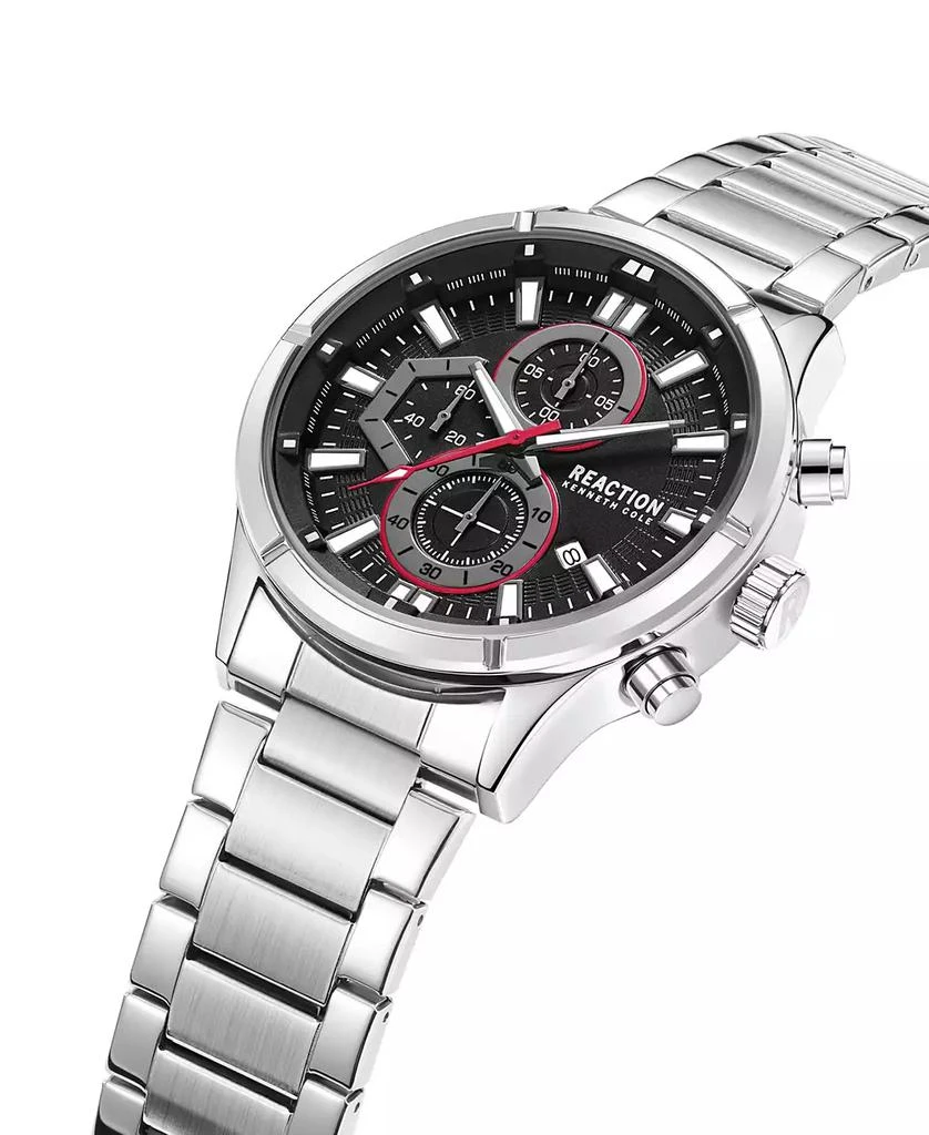 商品Kenneth Cole|Men's Dress Sport Silver-tone Stainless Steel Bracelet Watch, 47mm,价格¥710,第3张图片详细描述