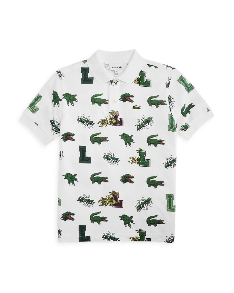 Unisex Holiday Comic Effect Crocodile Print Polo - Little Kid, Big Kid商品第1张图片规格展示