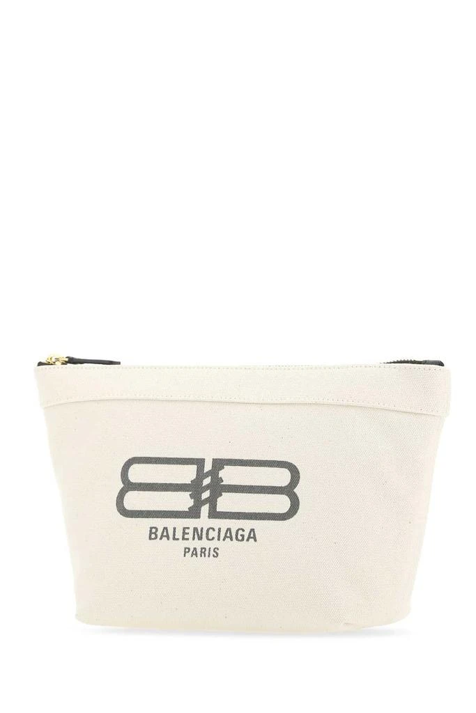 商品Balenciaga|Balenciaga Logo Printed Zipped Clutch Bag,价格¥2334,第3张图片详细描述