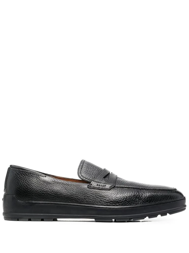 商品Bally|NEW Bally Relon Men's Black Grained Leather Loafers,价格¥1627,第1张图片