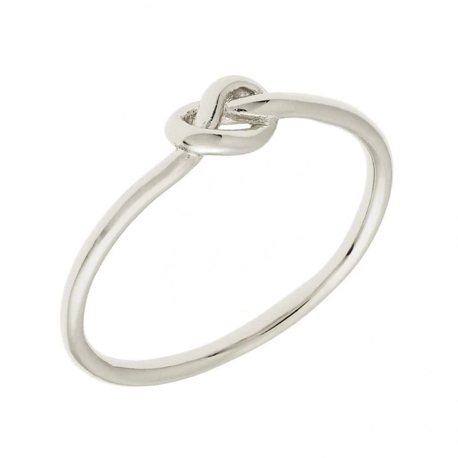 商品Elegant Confetti|Women's 18K White Gold Plated Dainty Stackable Knot Ring,价格¥453,第1张图片