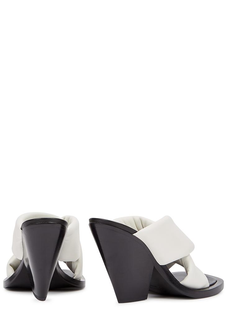 100 white padded leather mules商品第3张图片规格展示