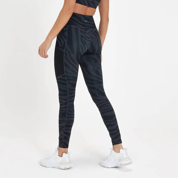 商品Myprotein|MP Women's Tempo Leggings - Black Zebra,价格¥333,第3张图片详细描述