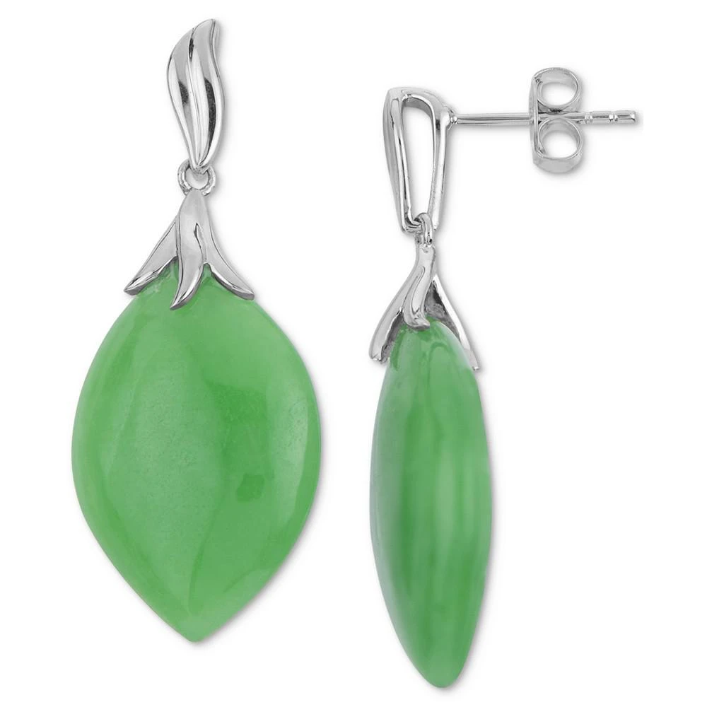 商品Macy's|Jade Drop Earrings in Sterling Silver,价格¥626,第1张图片