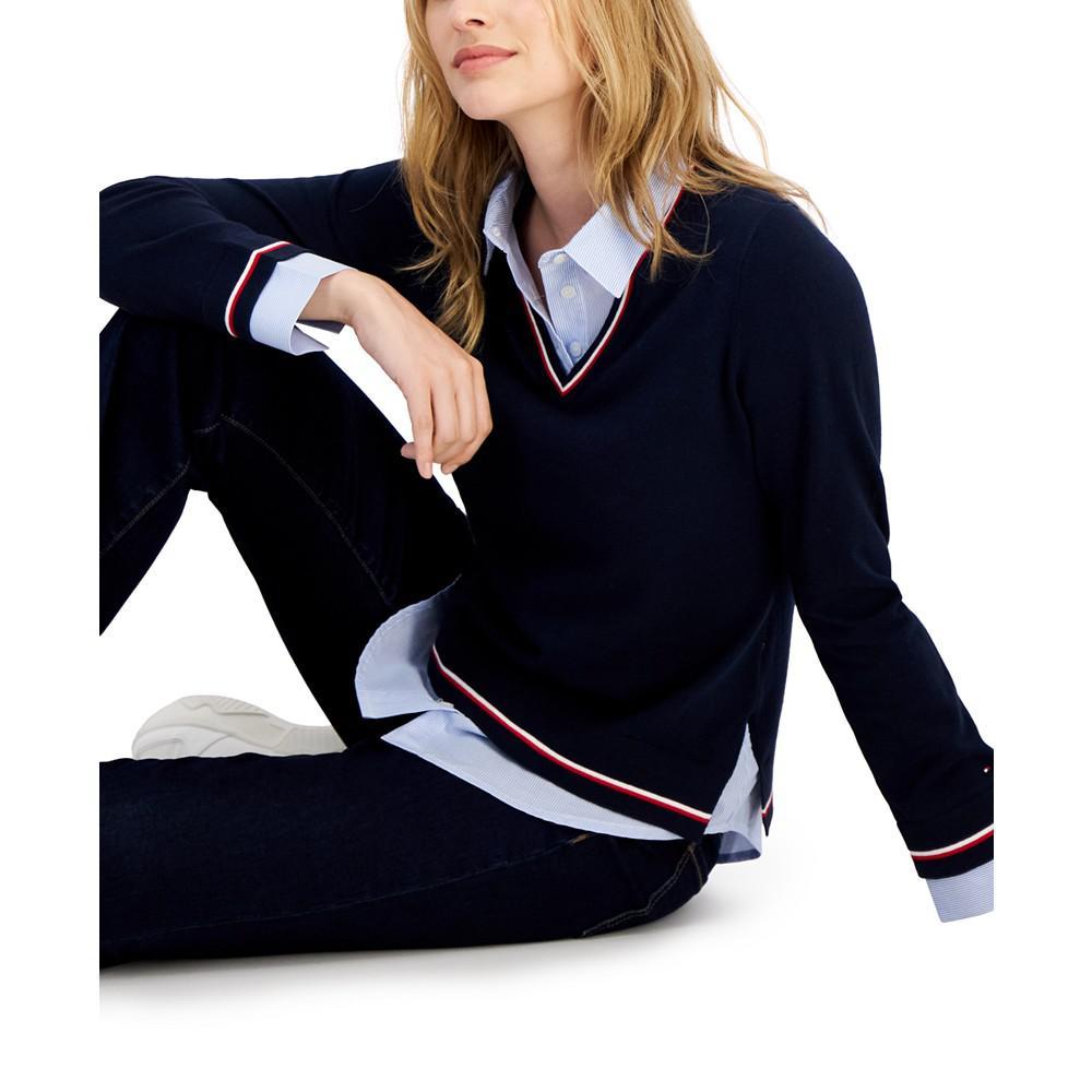 商品Tommy Hilfiger|Women's Cornell Cotton Layered-Look Sweater,价格¥313,第5张图片详细描述