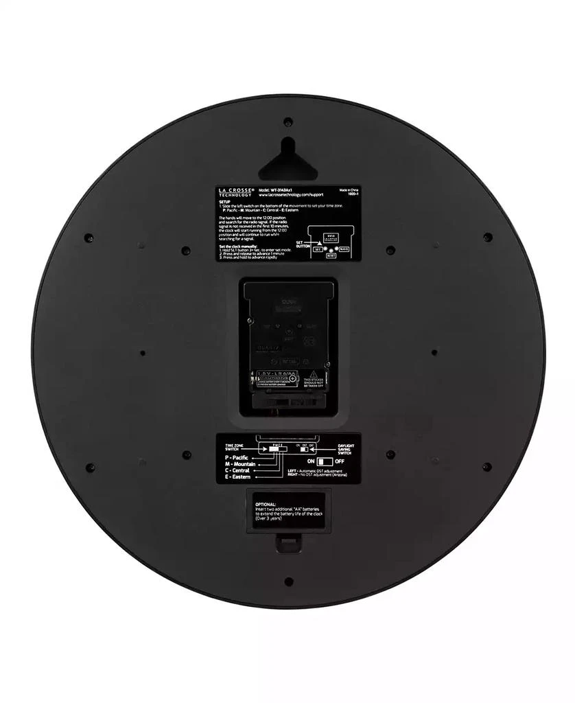 商品La Crosse Technology|14" Black Atomic Analog Wall Clock,价格¥390,第4张图片详细描述
