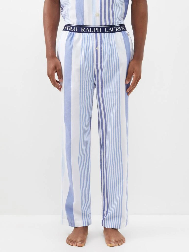 商品Ralph Lauren|Logo-jacquard striped cotton-twill pyjama trousers,价格¥350,第1张图片