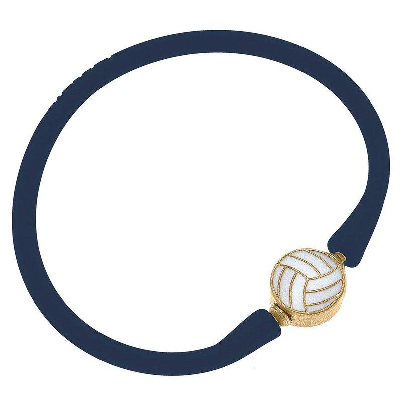 商品Canvas Style|Enamel Volleyball Silicone Bali Bracelet In Navy,价格¥214,第1张图片