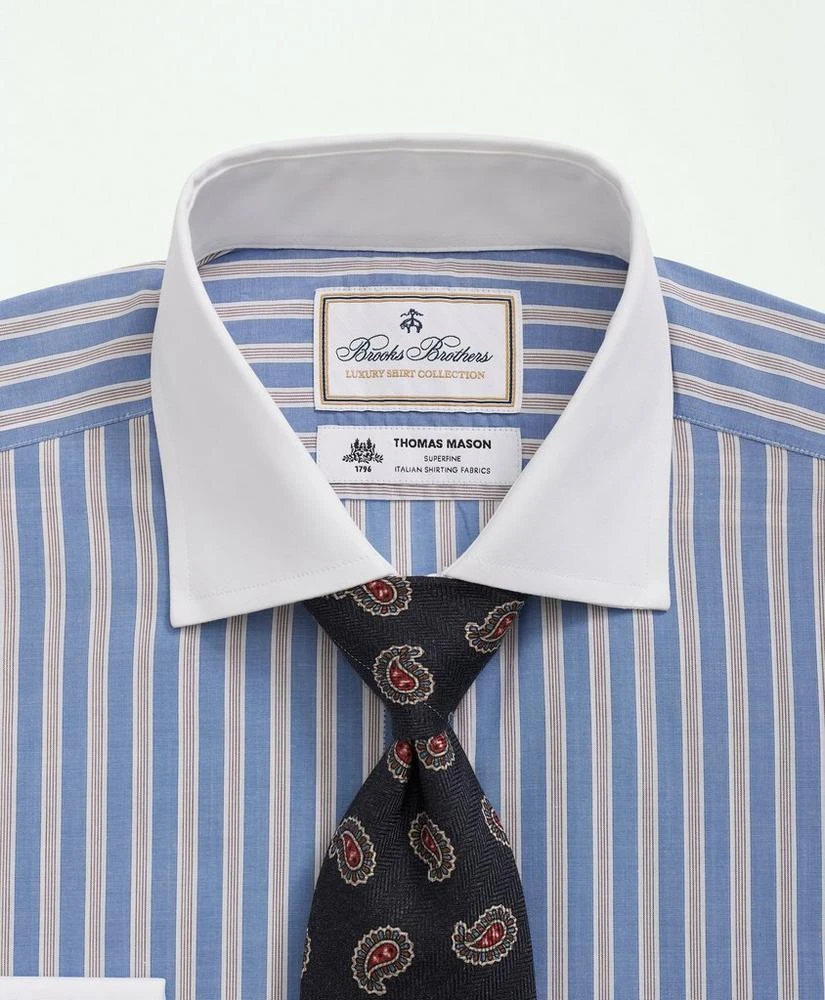 商品Brooks Brothers|Brooks Brothers X Thomas Mason® Cotton Poplin English Collar, Striped Dress Shirt,价格¥785,第2张图片详细描述