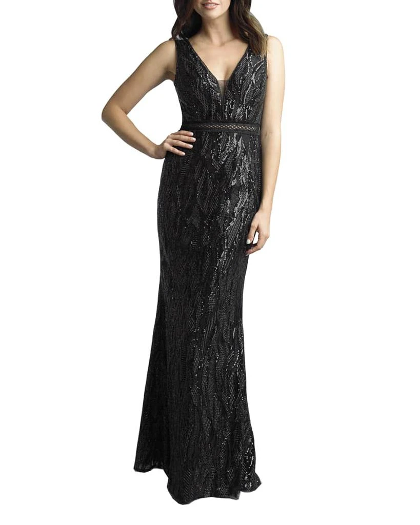 商品Basix Black Label|Sequin Faux Snake Column Gown,价格¥3192,第3张图片详细描述