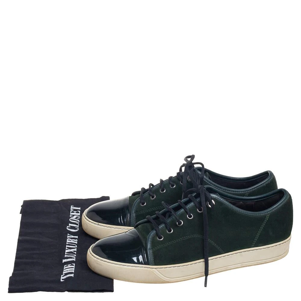 Lanvin Green Patent And Suede Low Top Sneakers Size 42 商品