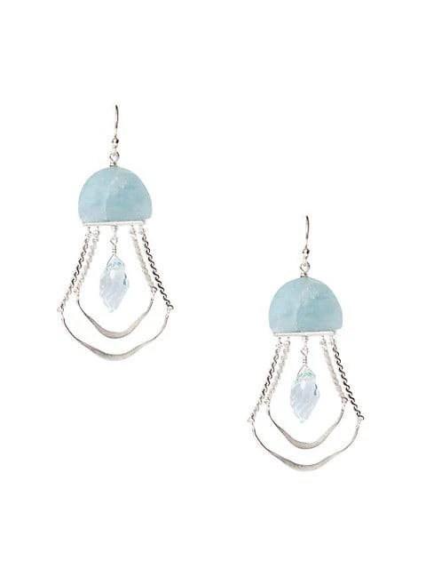 商品Chan Luu|Sterling Silver, Aquamarine, & Blue Quartz Drop Earrings,价格¥1092,第1张图片