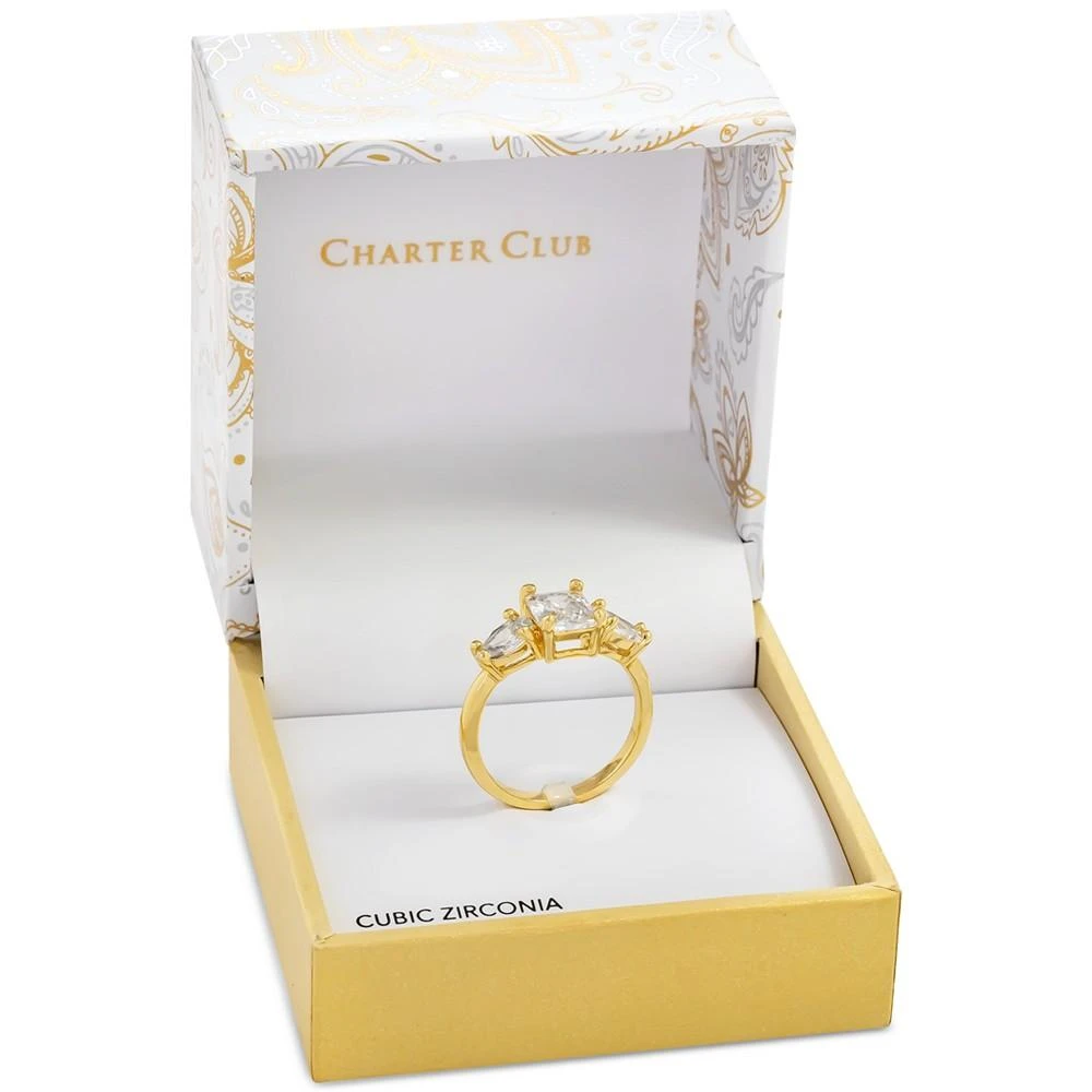 商品Charter Club|Gold-Tone Crystal Triple-Stone Ring, Created for Macy's,价格¥45,第2张图片详细描述