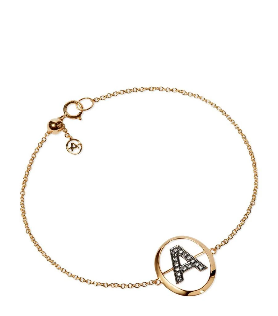 商品Annoushka|Yellow Gold and Diamond Initial A Bracelet,价格¥6997,第1张图片