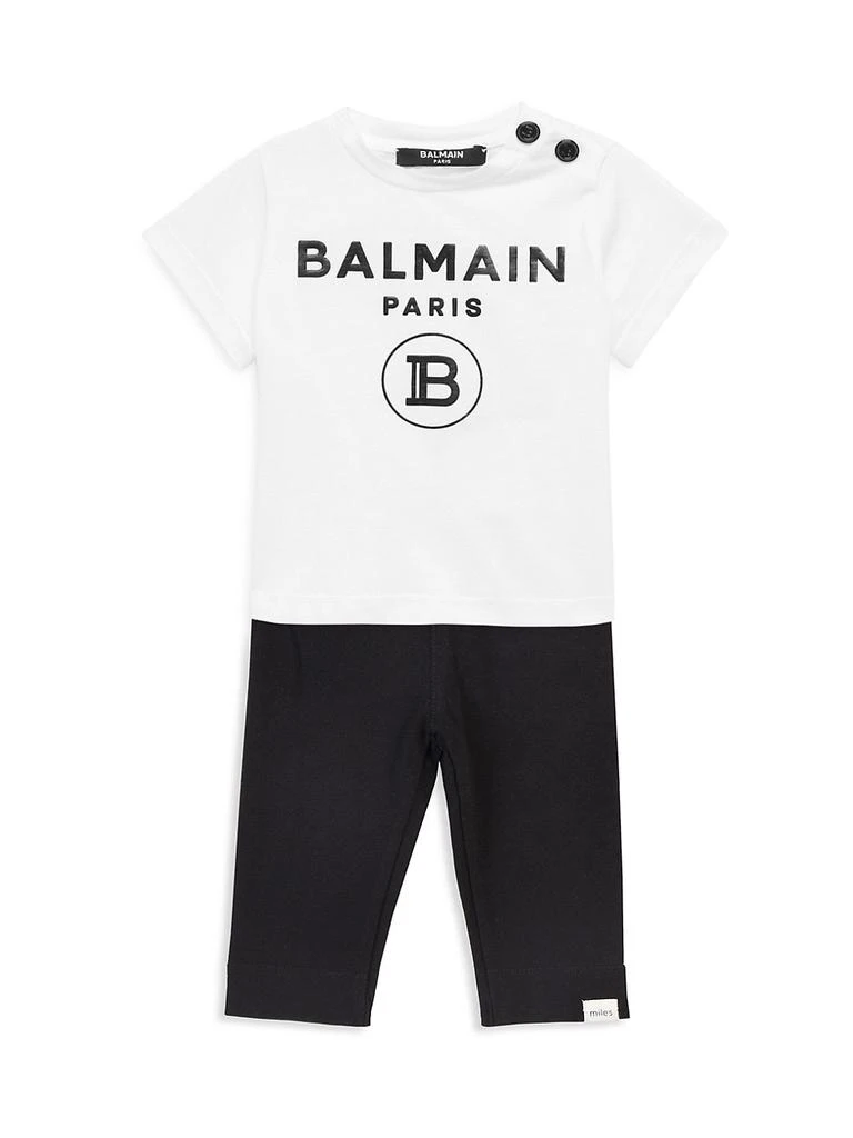 商品Balmain|Baby Girl's &amp; Little Girl's Logo Shoulder-Button T-Shirt,价格¥754,第2张图片详细描述