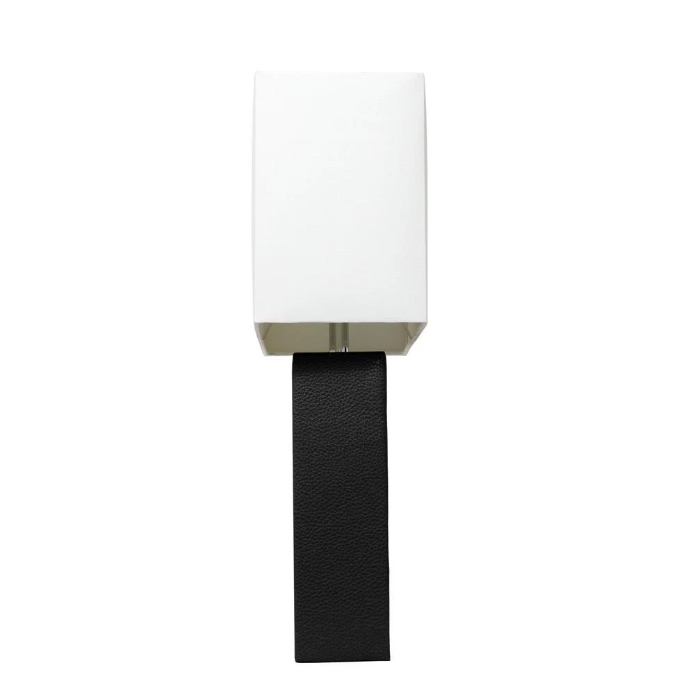 商品Elegant Designs|2 Pack Modern Leather Table Lamps with White Fabric Shades, Black,价格¥809,第2张图片详细描述