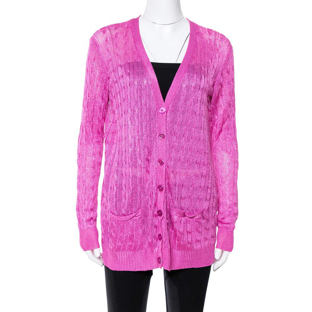 Ralph Lauren Pink Knit Button Front Cardigan M商品第1张图片规格展示