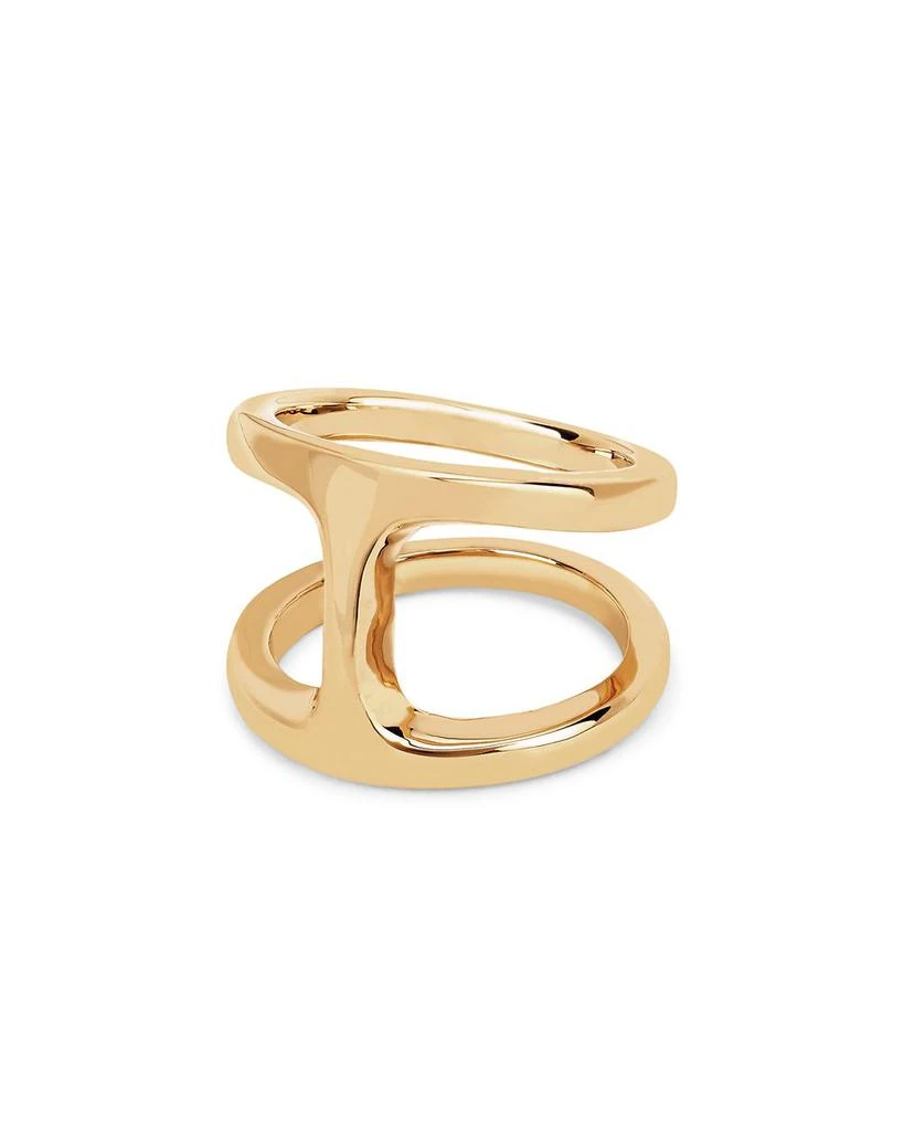 18K Yellow Gold Phantom Double Row Statement Ring 商品