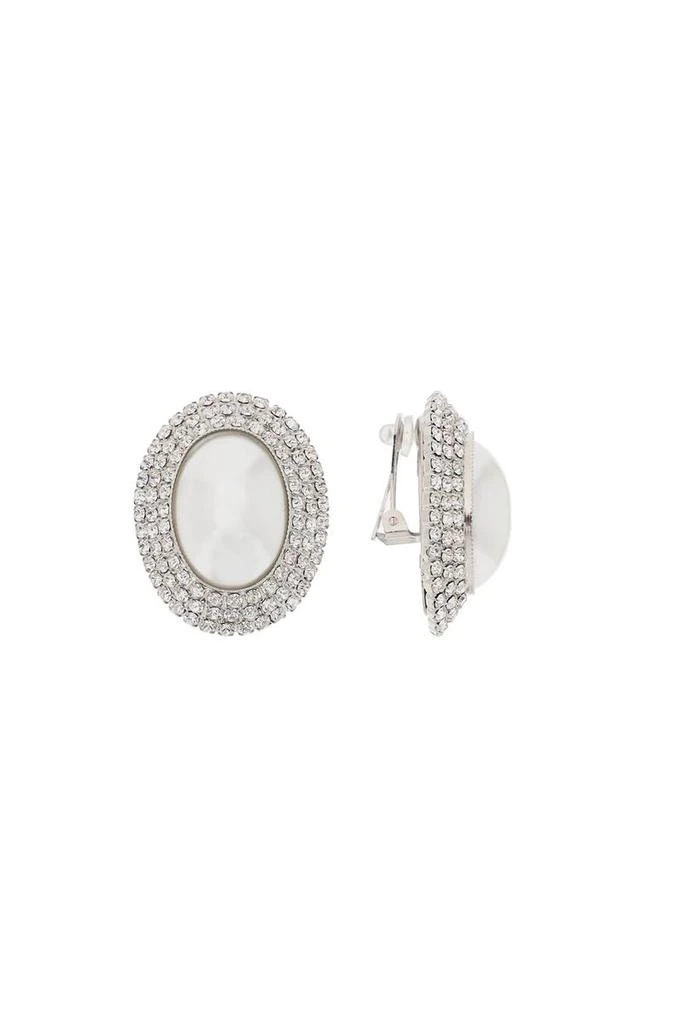 商品Alessandra Rich|Alessandra rich oval earrings with pearl and crystals,价格¥1903,第2张图片详细描述