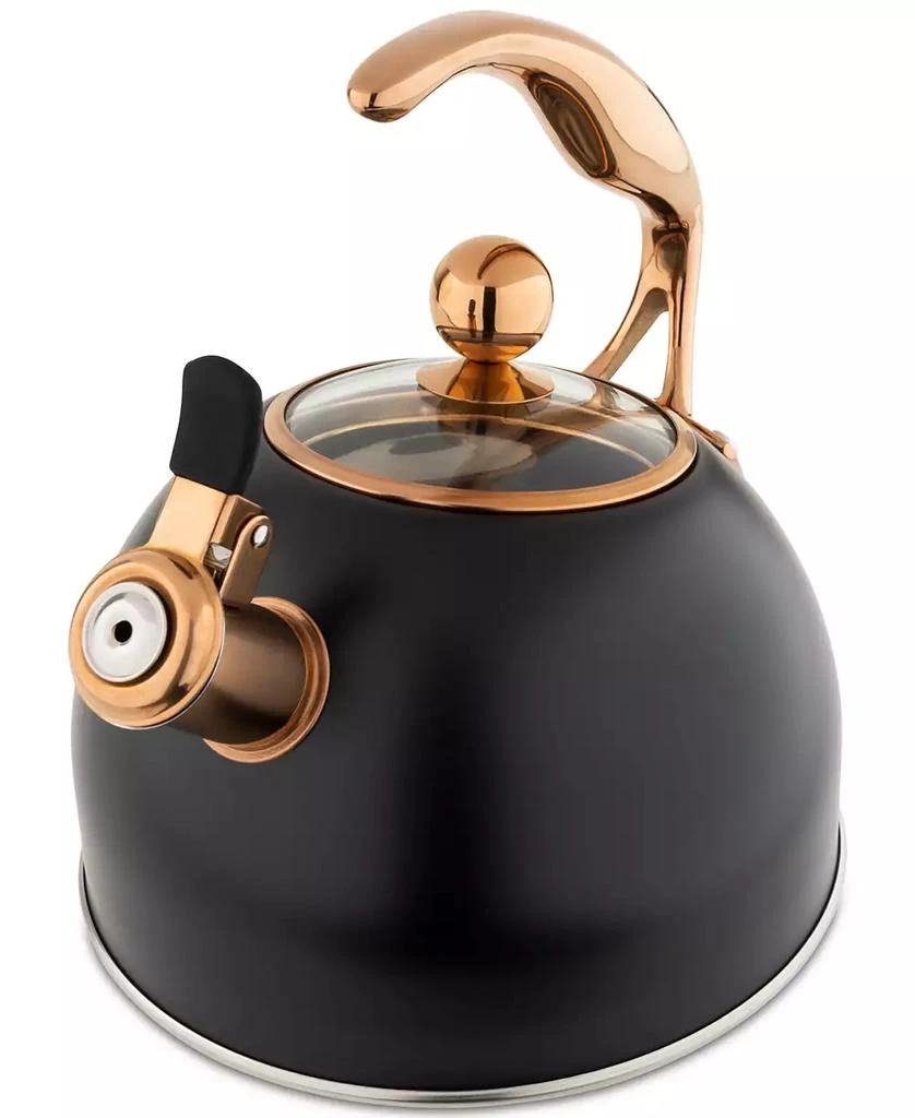 商品Viking|Stainless Steel 2.6-Quart Black Tea Kettle with Copper Handle,价格¥741,第1张图片
