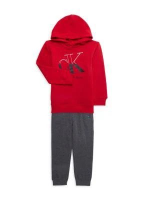 商品Calvin Klein|Little Boy’s 2-Piece Hoodie & Joggers Set,价格¥161,第1张图片