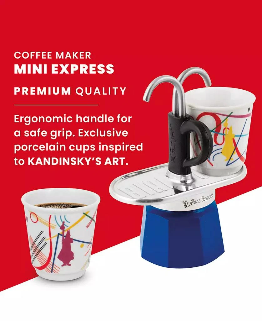 商品Bialetti|Set Mini Express "R" Kandinsky Plus 2 Bicc. 2.8 OZ Coffeemaker,价格¥408,第4张图片详细描述