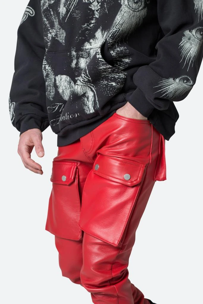 Leather Snap Cargo Pants - Red 商品