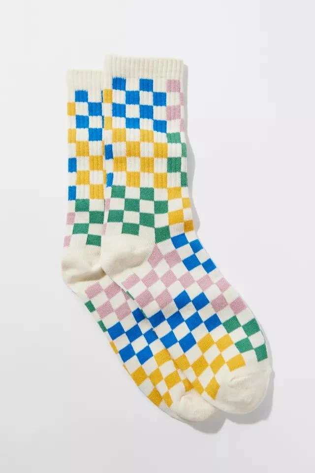 商品Urban Outfitters|Multi-Check Crew Sock,价格¥75,第1张图片