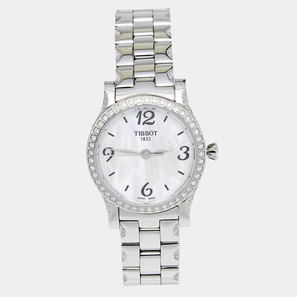 商品[二手商品] Tissot|Tissot Mother of Pearl Diamond Stainless Steel Stylis-T T028210A Women's Wristwatch 28MM,价格¥5113,第1张图片