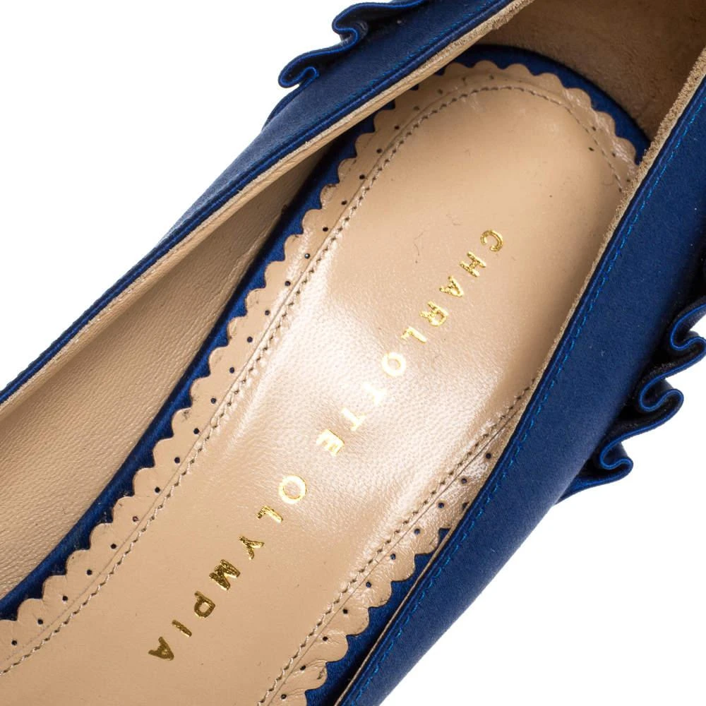 Charlotte Olympia Blue Satin Paloma Platform Pumps Size 37.5 商品