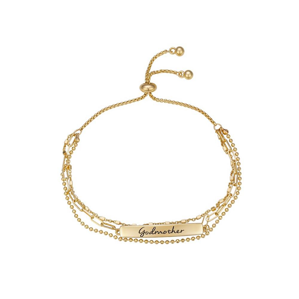 14K Gold Flash-Plated "Godmother" Triple Strand Bolo Bracelet商品第1张图片规格展示