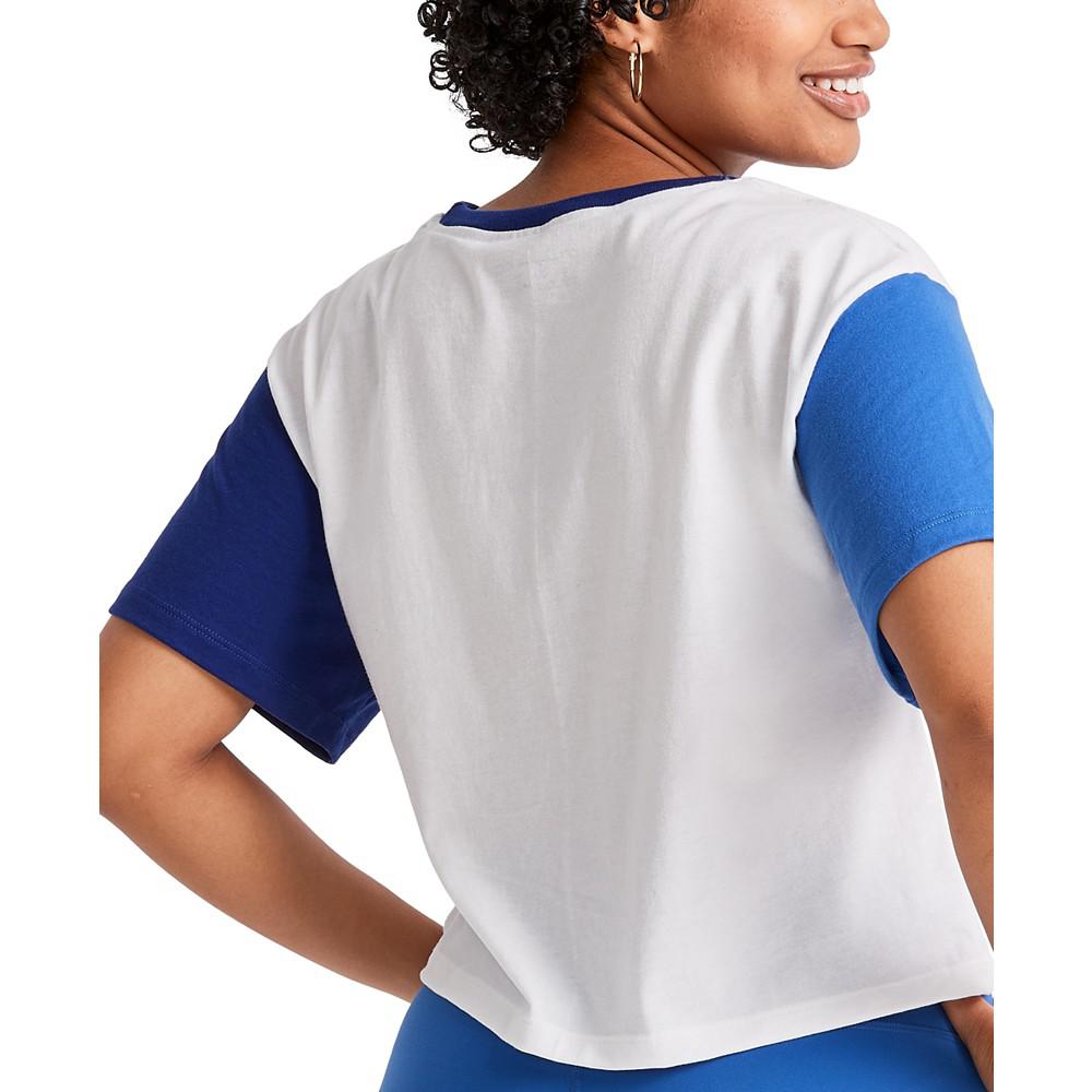 Women's Colorblocked Cropped T-Shirt商品第3张图片规格展示