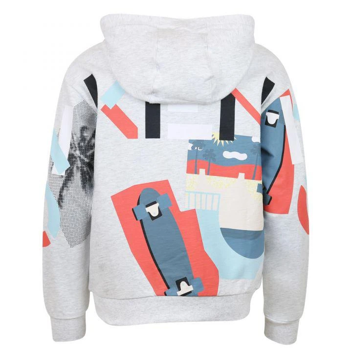 商品Kenzo|Multi Iconic Logo Grey Hoodie,价格¥472,第3张图片详细描述