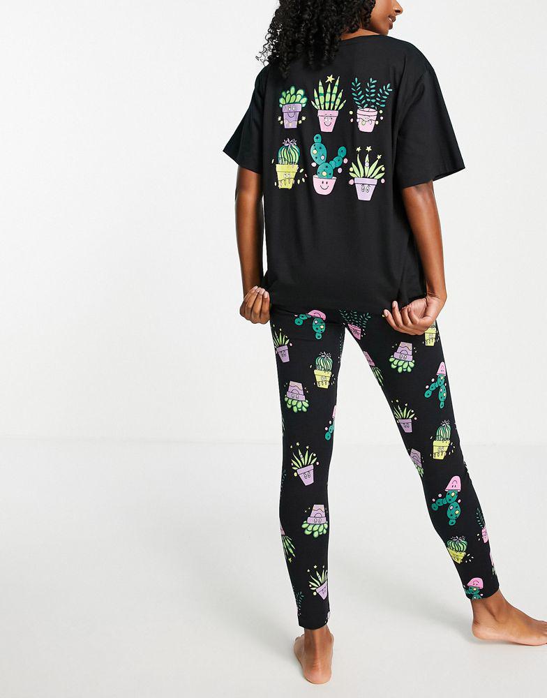 ASOS DESIGN Christmas doesn't succ oversized tee & legging pyjama set in black商品第3张图片规格展示