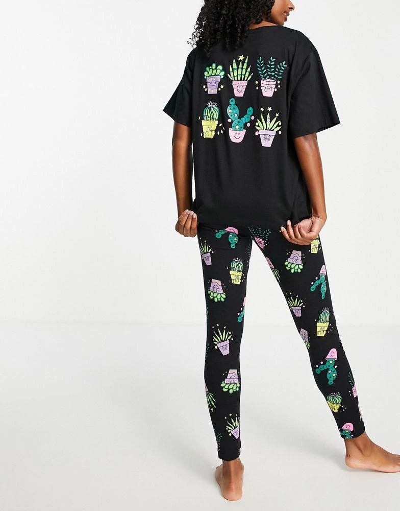 商品ASOS|ASOS DESIGN Christmas doesn't succ oversized tee & legging pyjama set in black,价格¥149,第3张图片详细描述