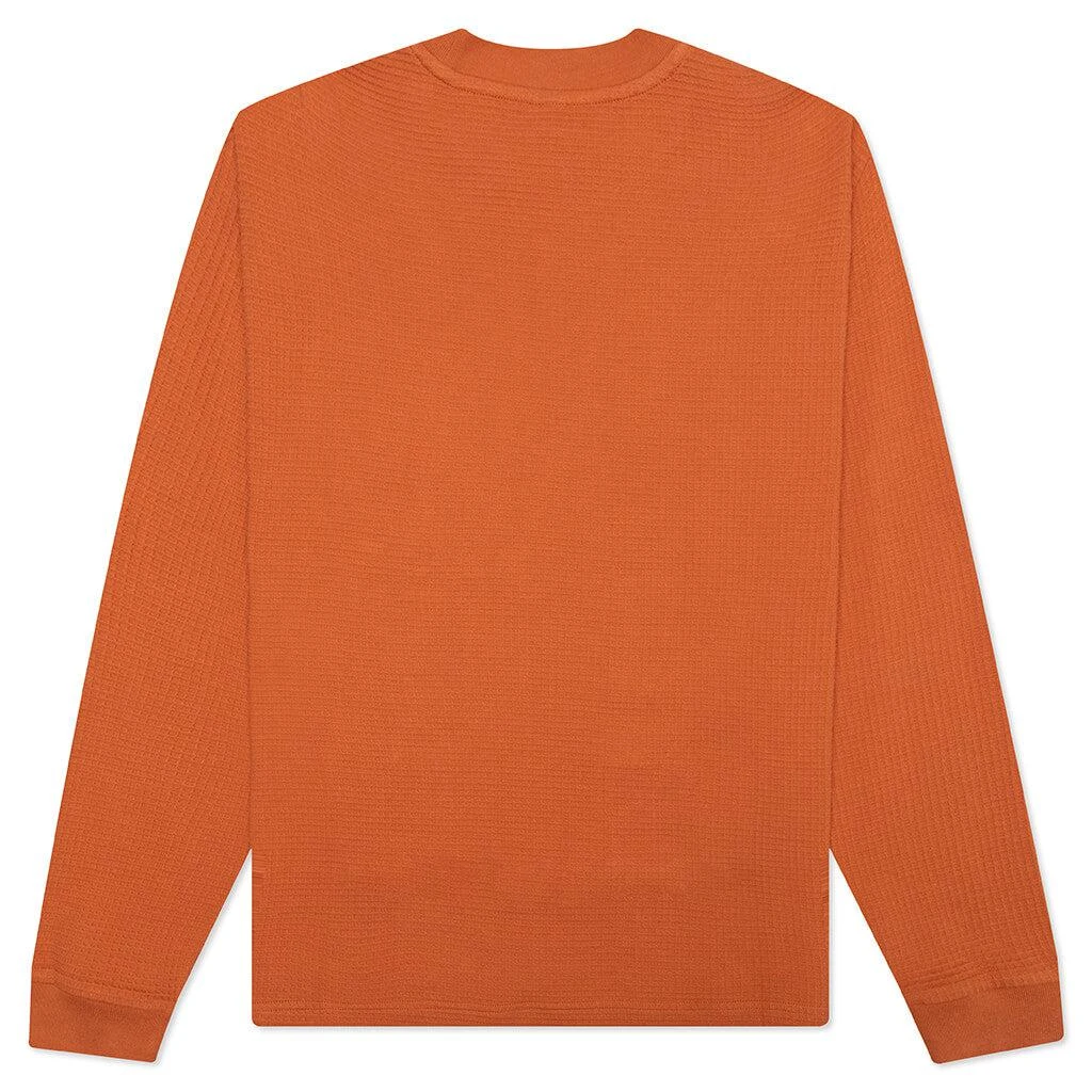 商品Brain Dead|Brain Dead Core Mock Neck Waffle Long Sleeve - Terracotta,价格¥358,第2张图片详细描述