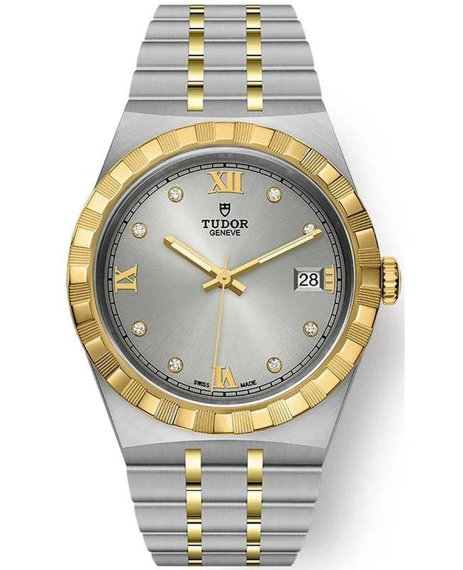 商品Tudor|Tudor Royal Silver Diamond Dial Stainless Steel Unisex Watch M28503-0002,价格¥36793,第1张图片