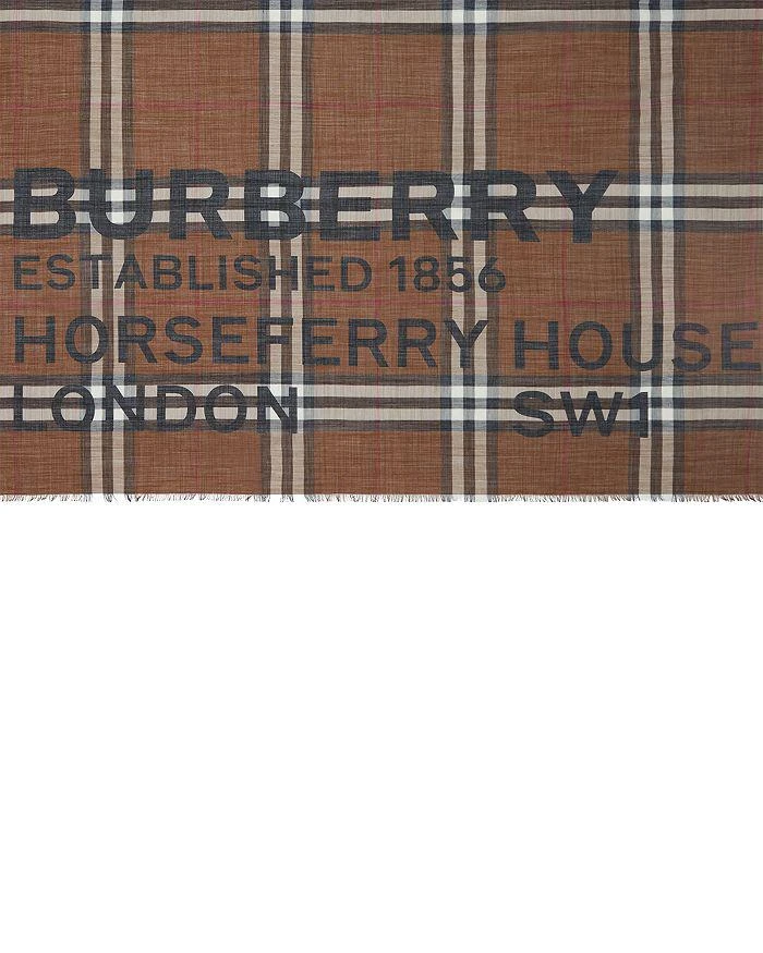 商品Burberry|Horseferry Print Check Wool Silk Large Square Scarf,价格¥3702,第5张图片详细描述