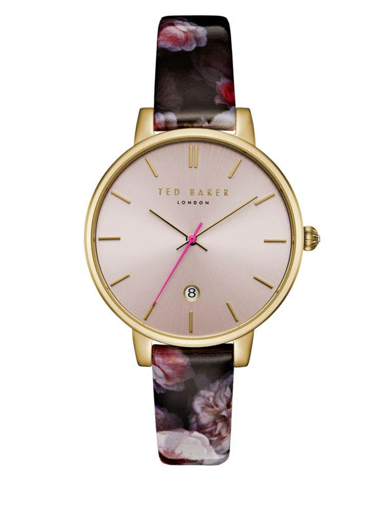 商品Ted Baker London|Kate Stainless Steel and Leather Strap Watch,价格¥525,第1张图片